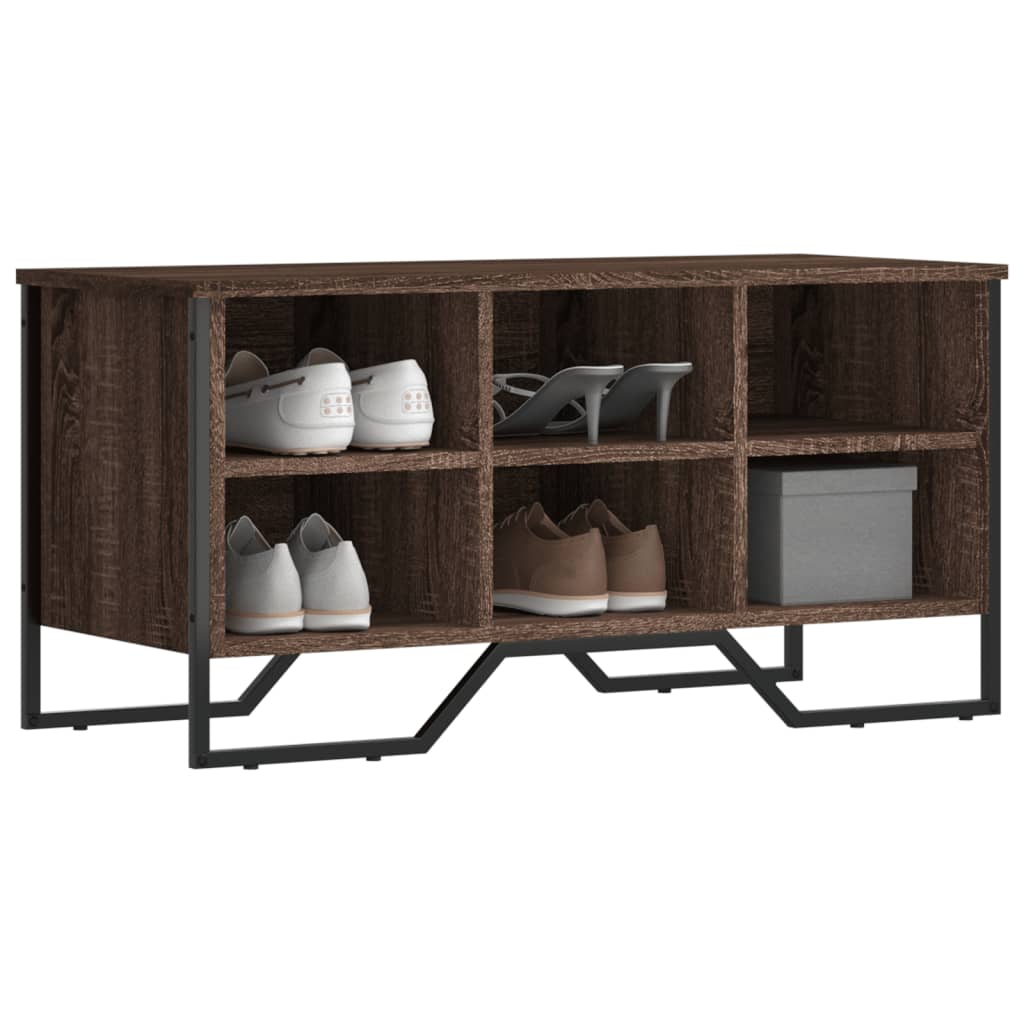Shoe cabinet, brown oak, 90x38x45.5cm, engineered wood