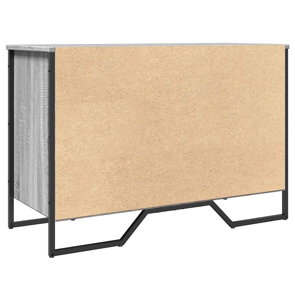 Shoe cabinet, grey oak, 90x38x61.5cm, engineered wood