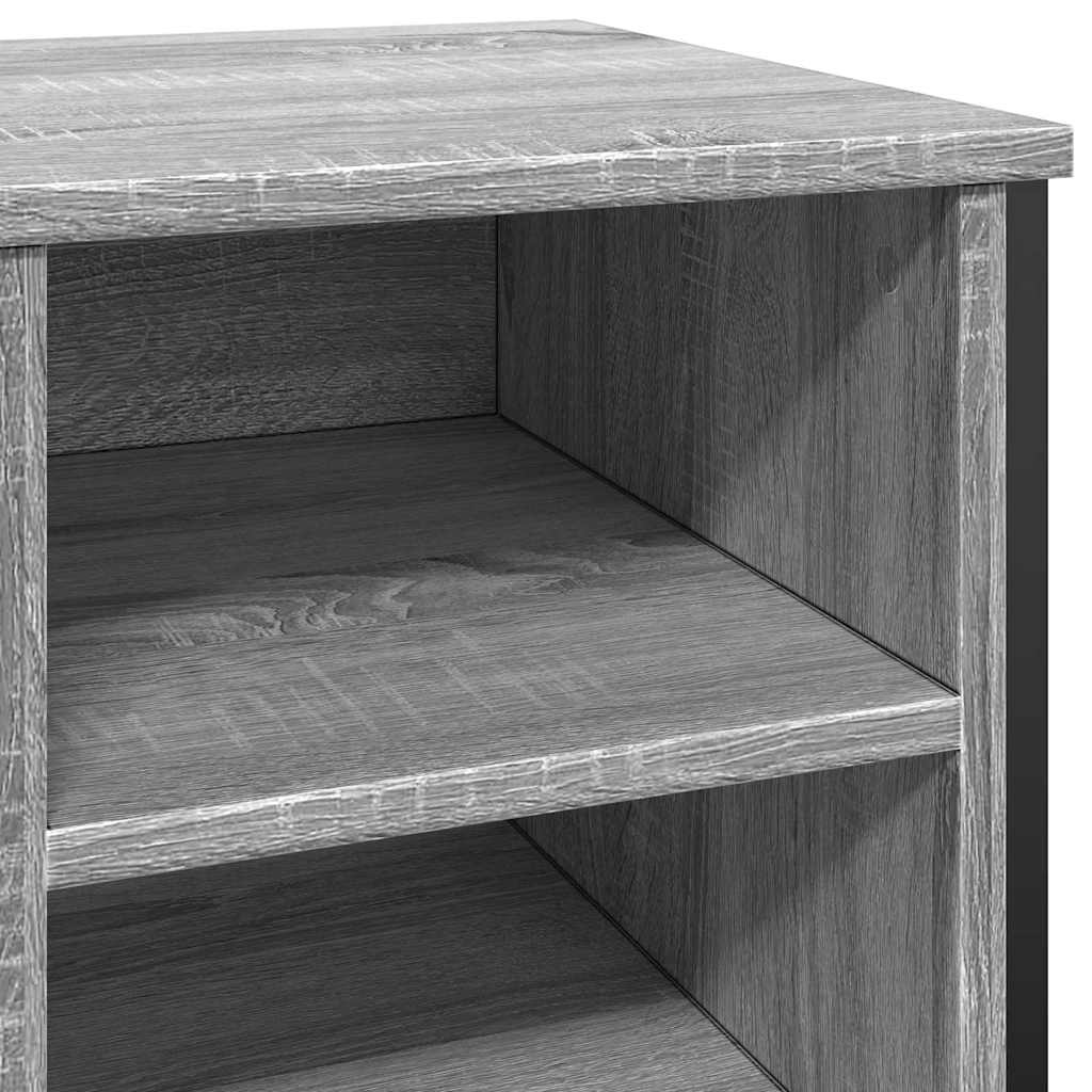 Shoe cabinet, grey oak, 90x38x61.5cm, engineered wood