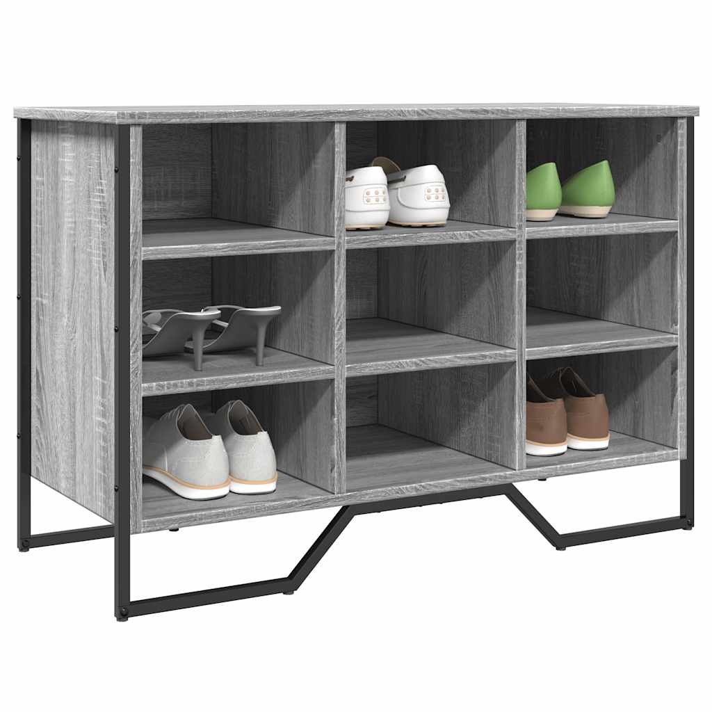 Shoe cabinet, grey oak, 90x38x61.5cm, engineered wood