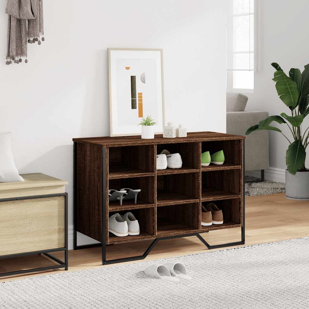 Shoe cabinet, brown oak, 90x38x61.5cm, engineered wood