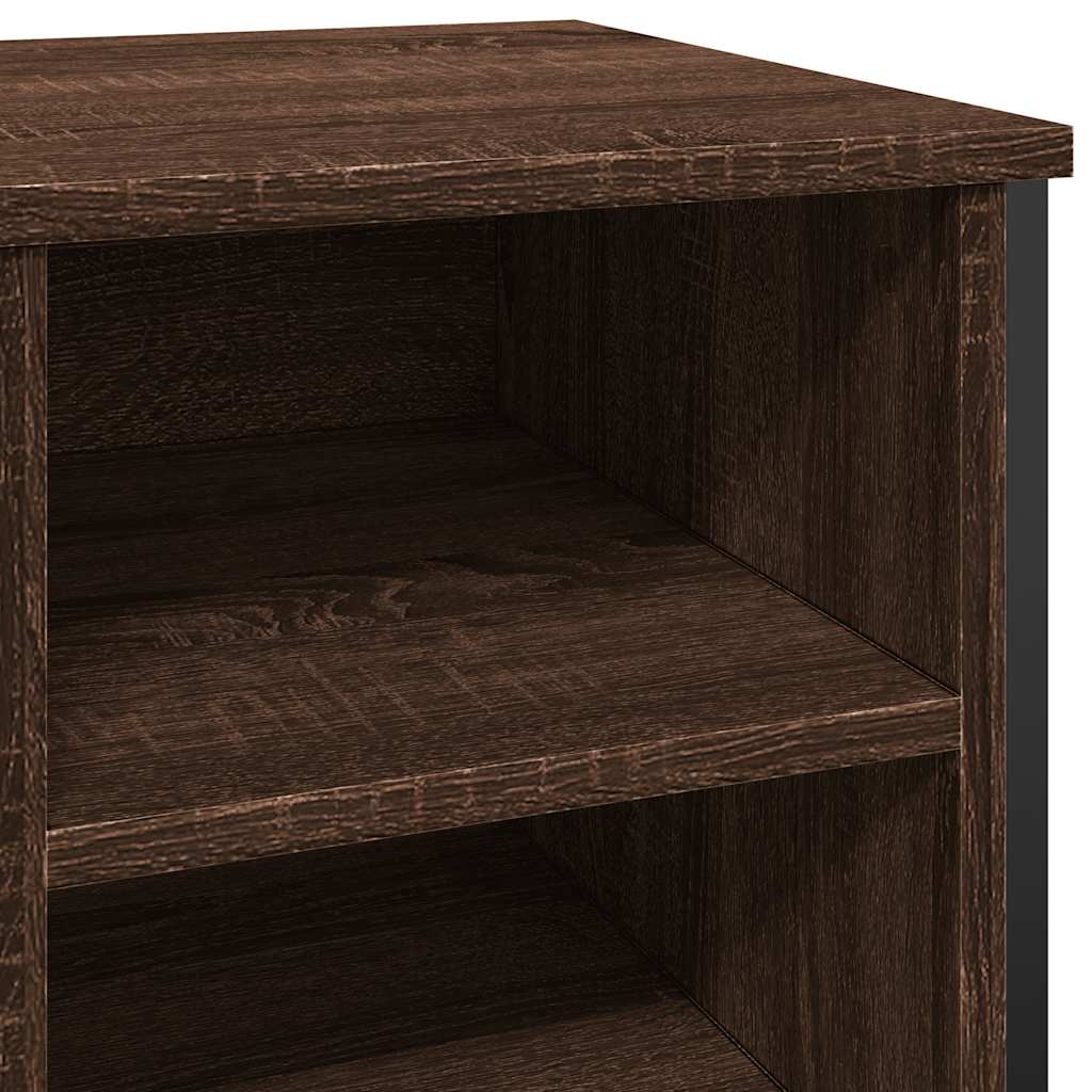 Shoe cabinet, brown oak, 90x38x61.5cm, engineered wood