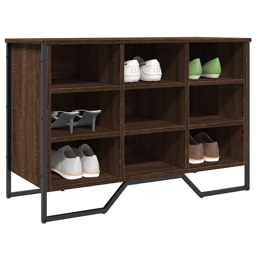 Shoe cabinet, brown oak, 90x38x61.5cm, engineered wood
