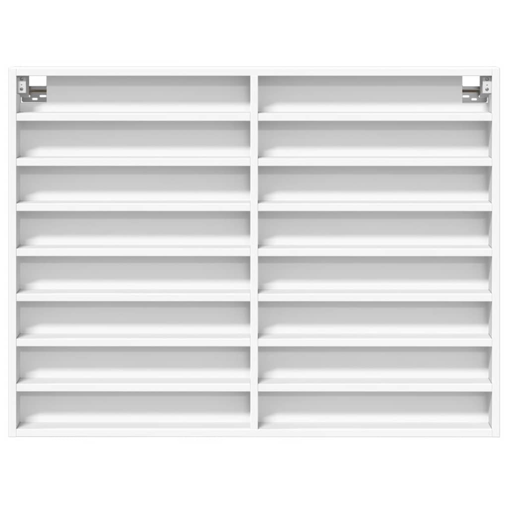 Display cabinet, white, 100x8.5x75cm, treated wood