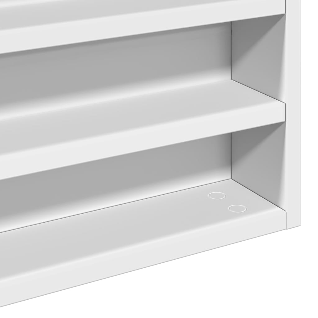 Display cabinet, white, 100x8.5x75cm, treated wood