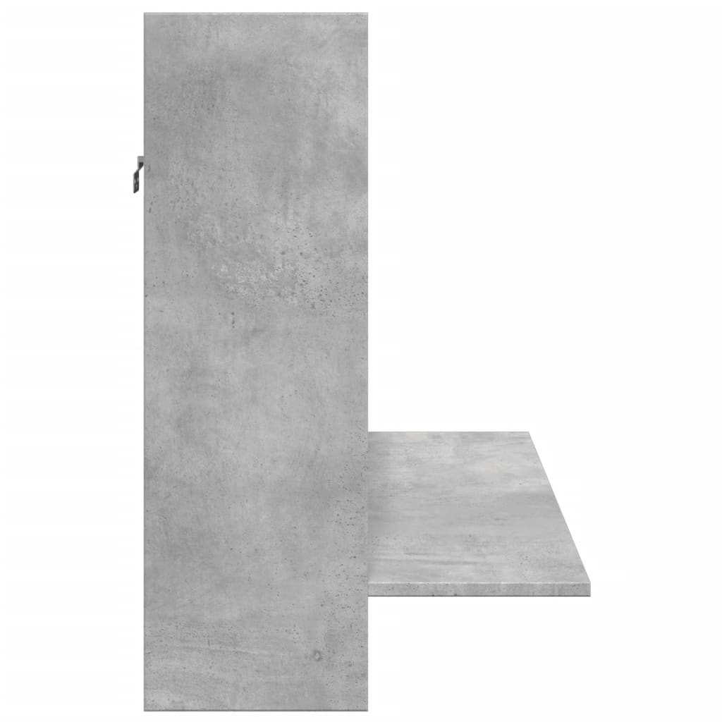 Wall-mounted desk, concrete grey, 105x48x75cm, wood