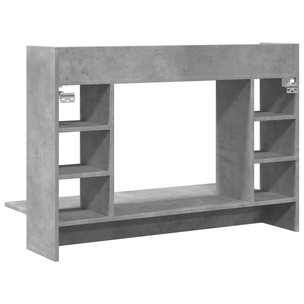 Wall-mounted desk, concrete grey, 105x48x75cm, wood
