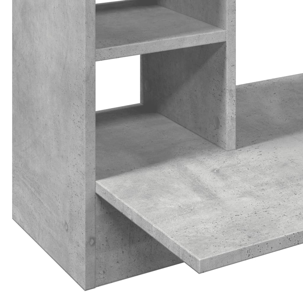Wall-mounted desk, concrete grey, 105x48x75cm, wood