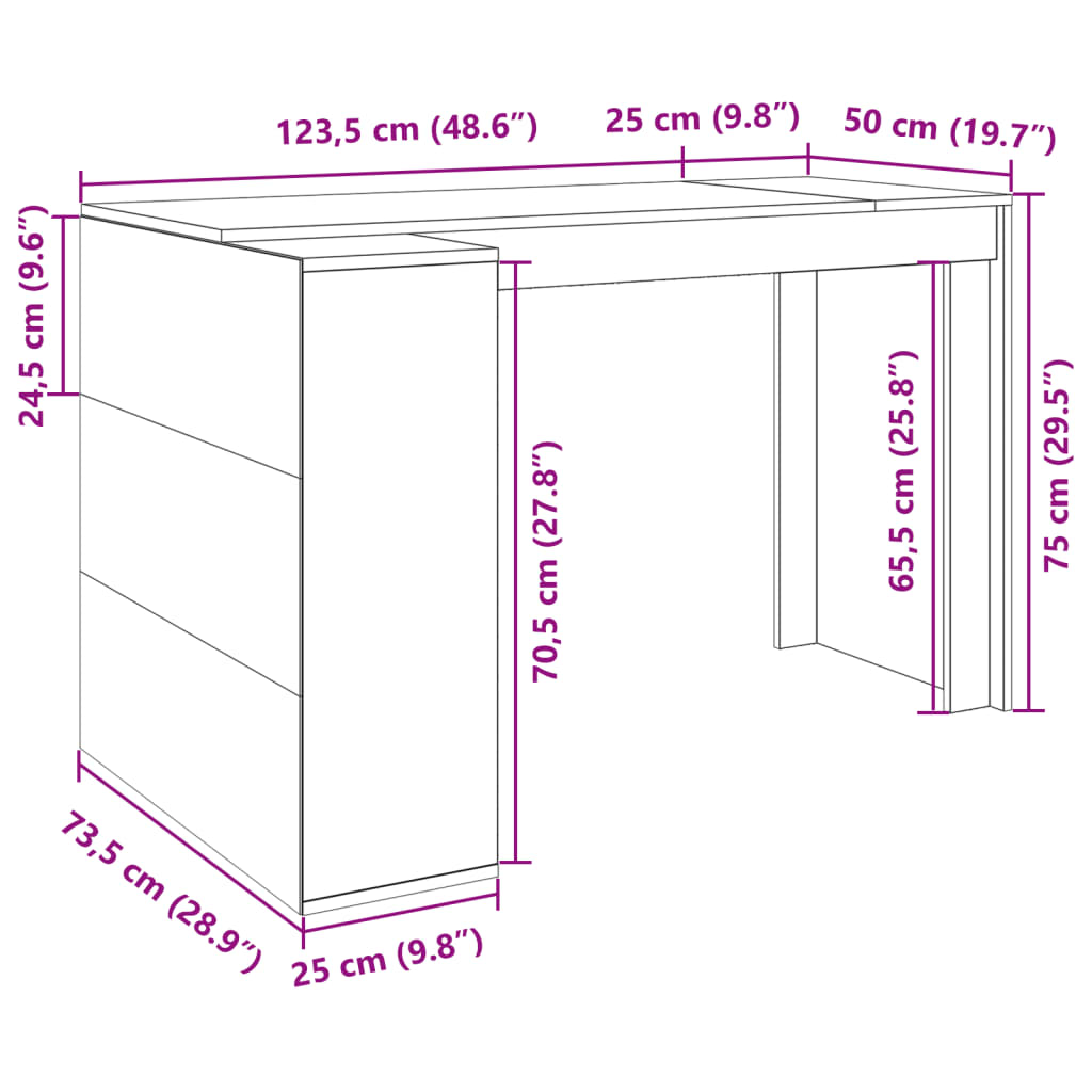 Biuro stalas,  123,5cm.