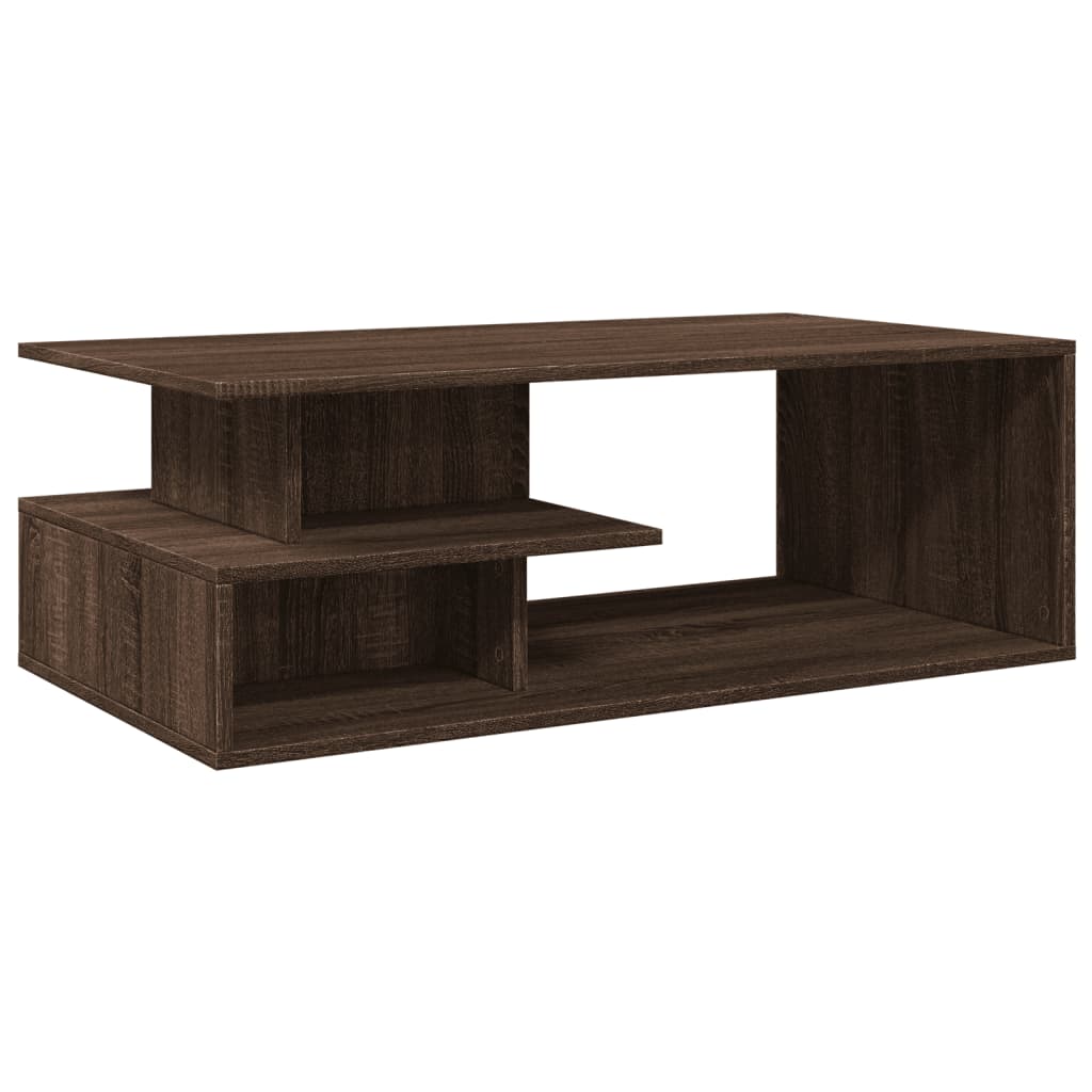 Coffee table, brown oak, 102x55x35cm, engineered wood