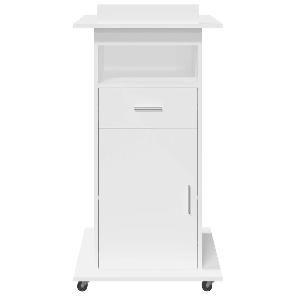 Tribūna su ratukais ir stalčiumi, 107cm.