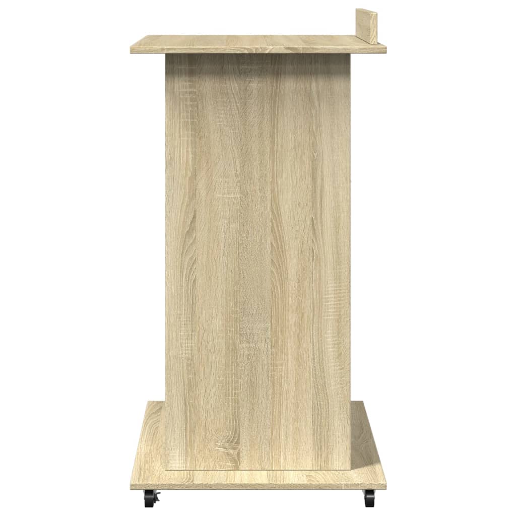 Tribīne ar riteņiem un atvilktni, ozolkoka, 55x55x107cm, koks