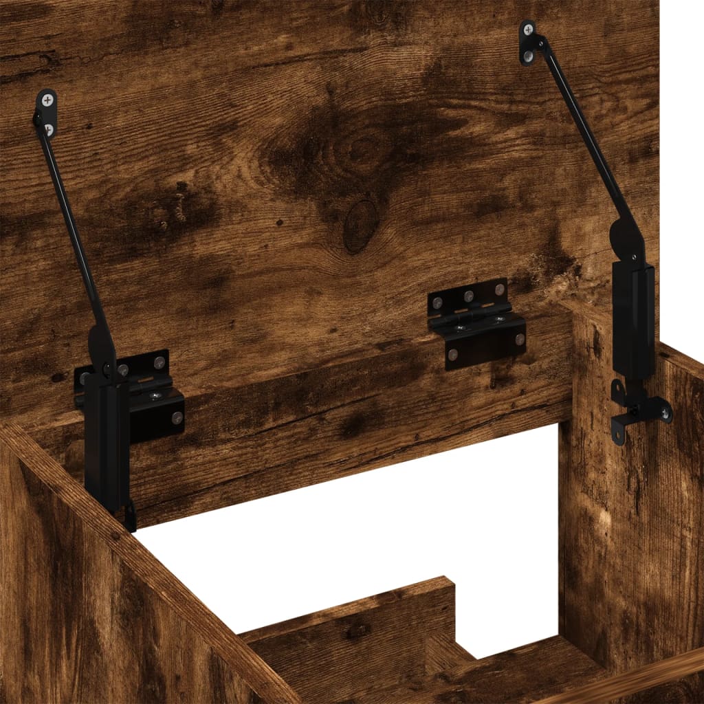Lectern with wheels and drawer, brown, 55x55x107cm, wood