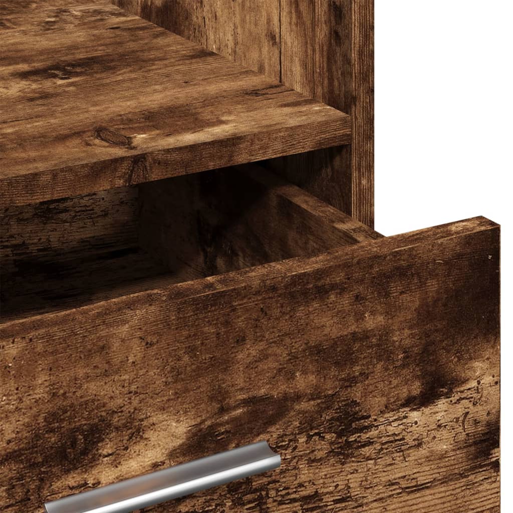Lectern with wheels and drawer, brown, 55x55x107cm, wood