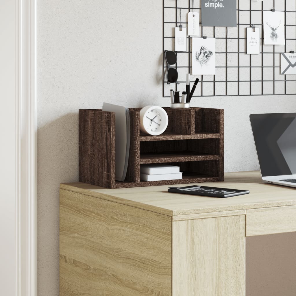 Desk shelf, brown oak, 44.5x24x25cm, wood