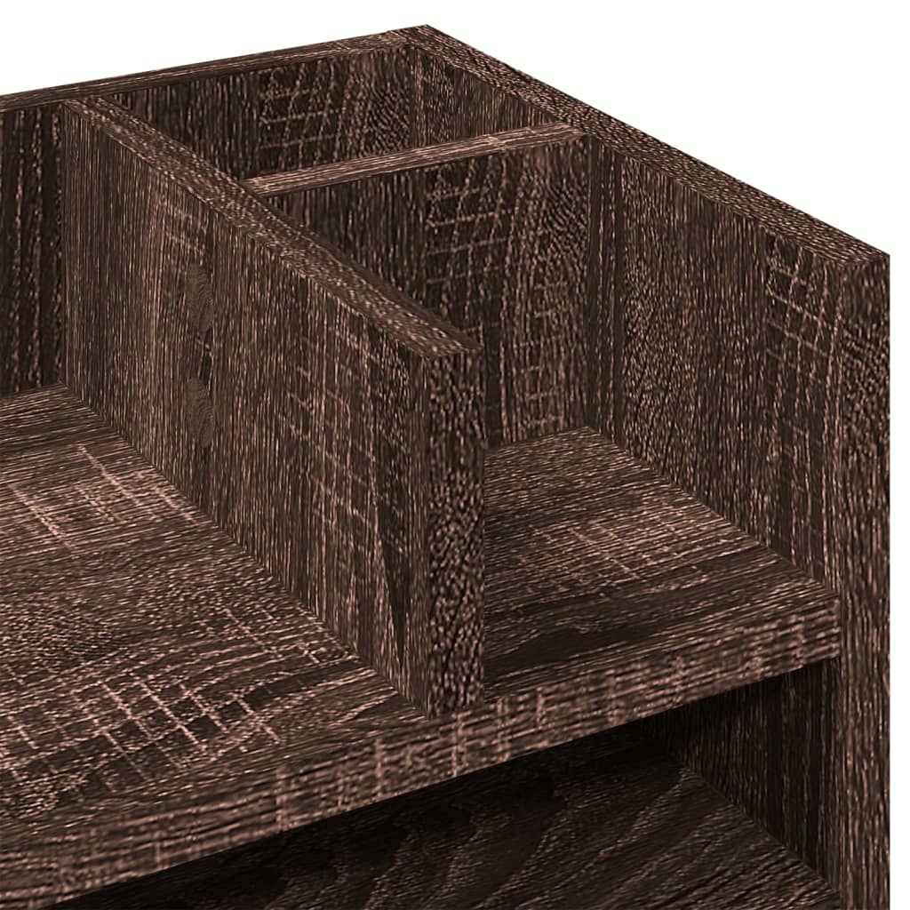 Desk shelf, brown oak, 44.5x24x25cm, wood
