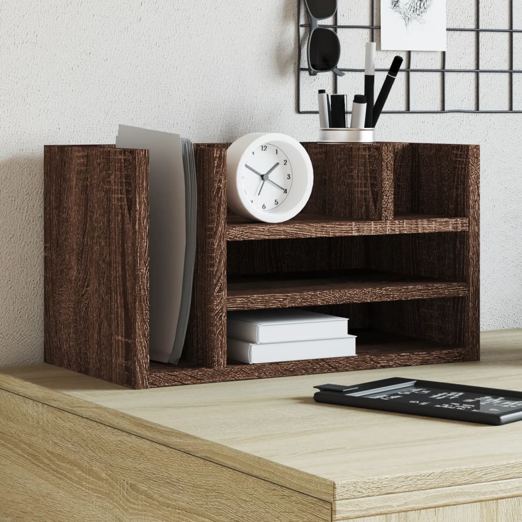 Desk shelf, brown oak, 44.5x24x25cm, wood