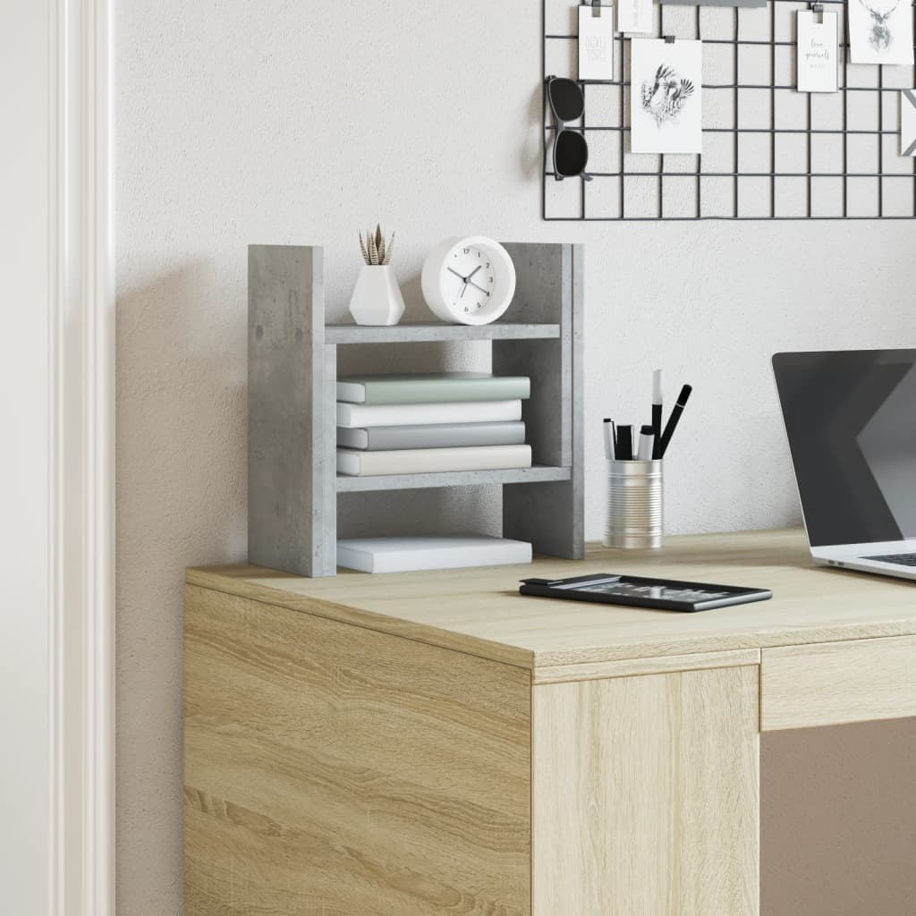 Rašomojo stalo lentyna, betono, 34,5x15,5x35,5cm, mediena