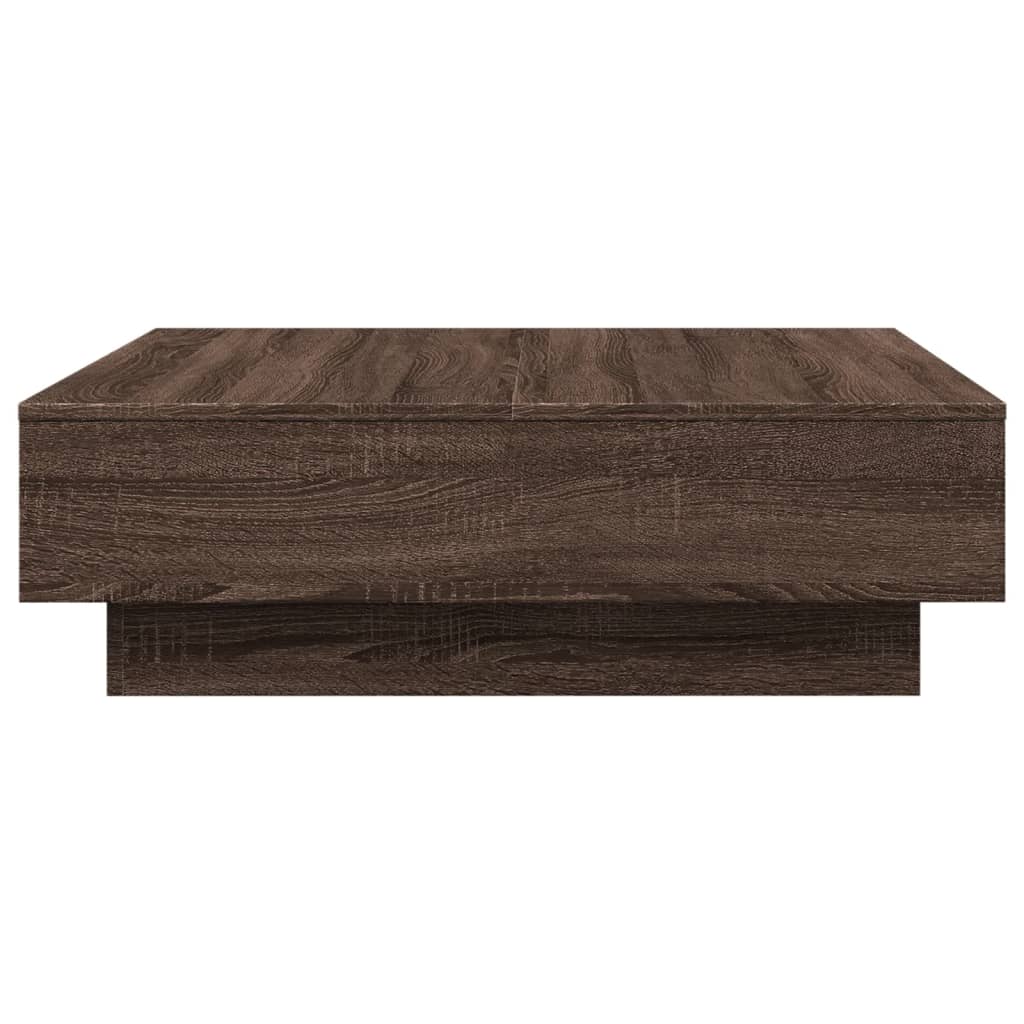 Coffee table, brown oak, 90x90x28cm, engineered wood
