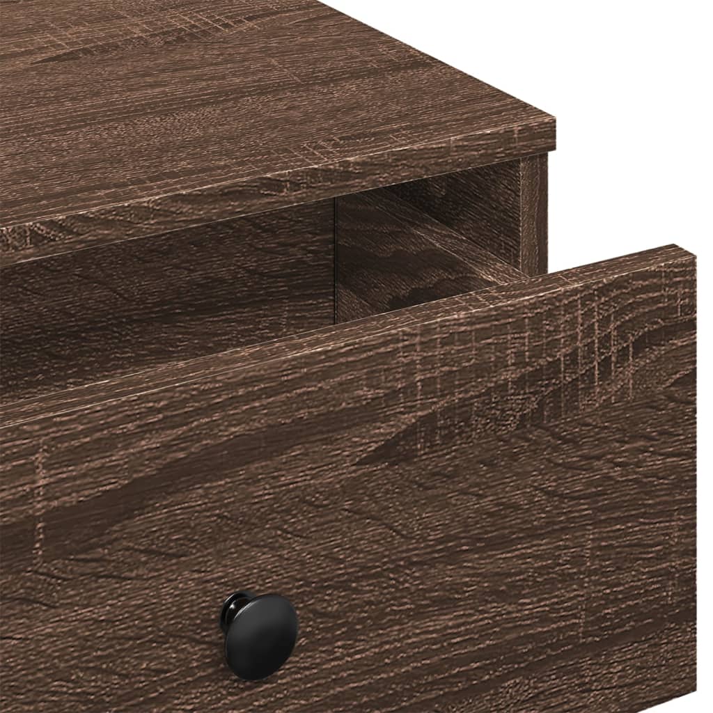 Coffee table, brown oak, 90x90x28cm, engineered wood