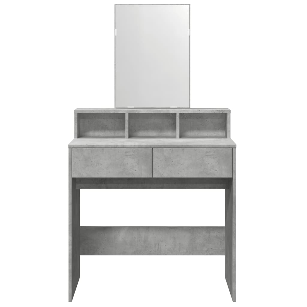 Dressing table with mirror, concrete, 80x41x144.5cm