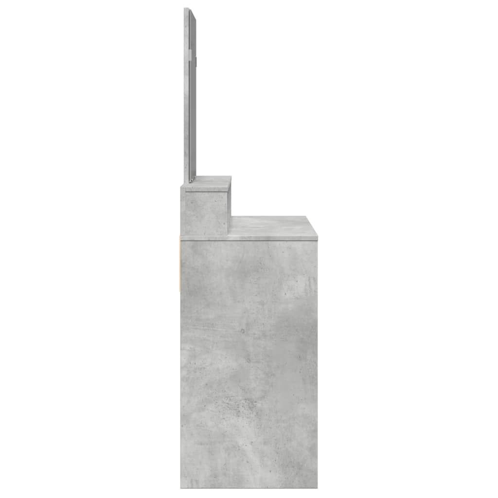 Dressing table with mirror, concrete, 80x41x144.5cm