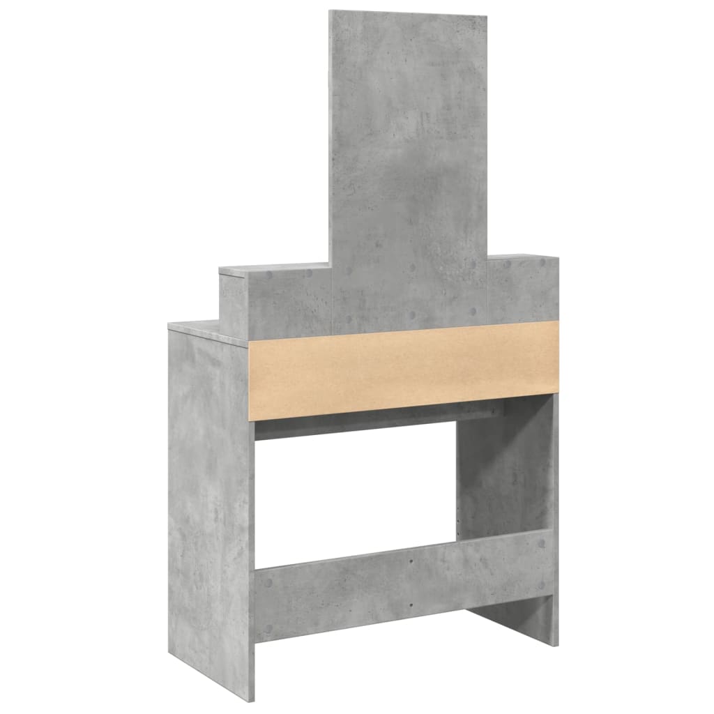Dressing table with mirror, concrete, 80x41x144.5cm