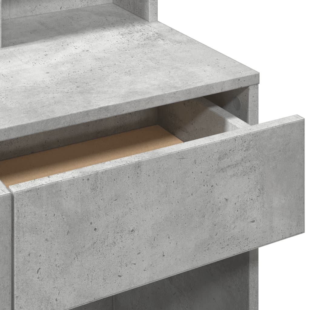 Dressing table with mirror, concrete, 80x41x144.5cm