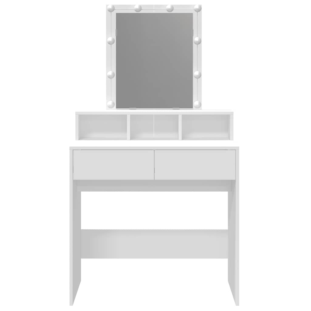Dressing table with LED, white, 80x41x144.5cm