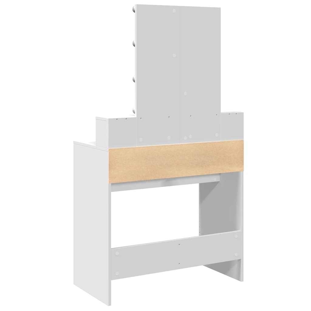 Dressing table with LED, white, 80x41x144.5cm