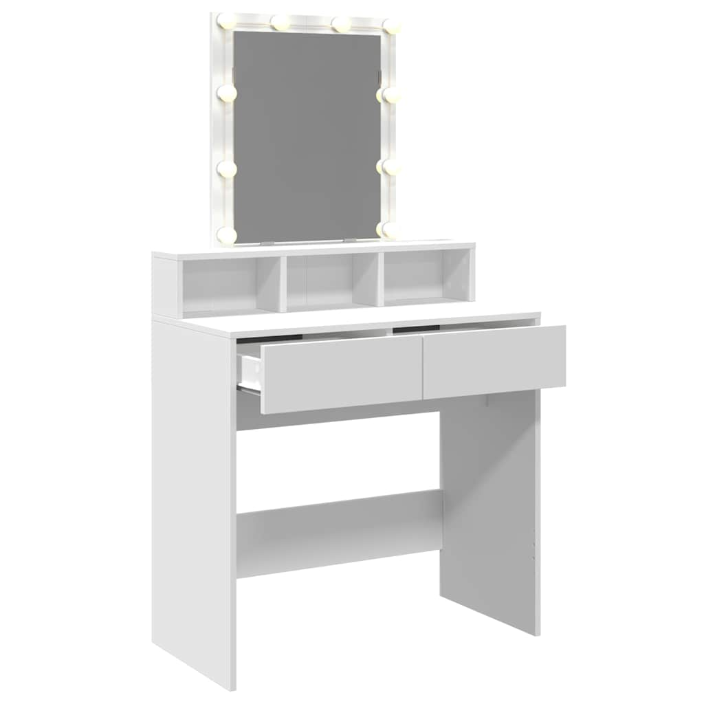 Dressing table with LED, white, 80x41x144.5cm
