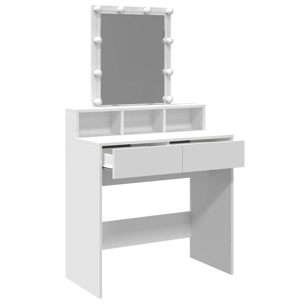 Dressing table with LED, white, 80x41x144.5cm