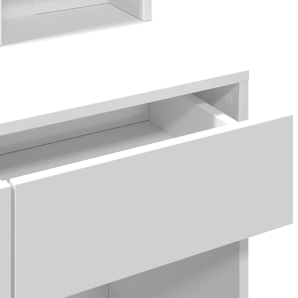 Dressing table with LED, white, 80x41x144.5cm