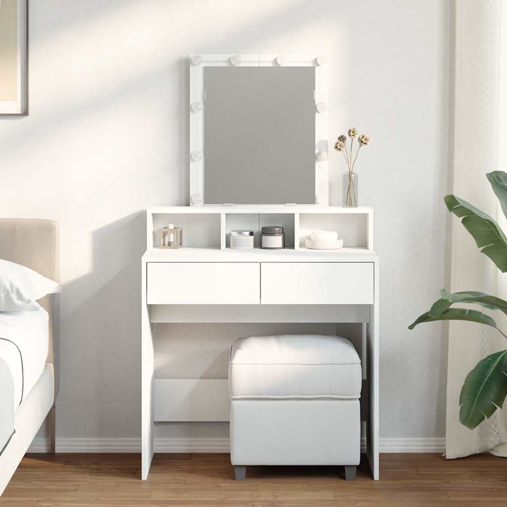 Dressing table with LED, white, 80x41x144.5cm