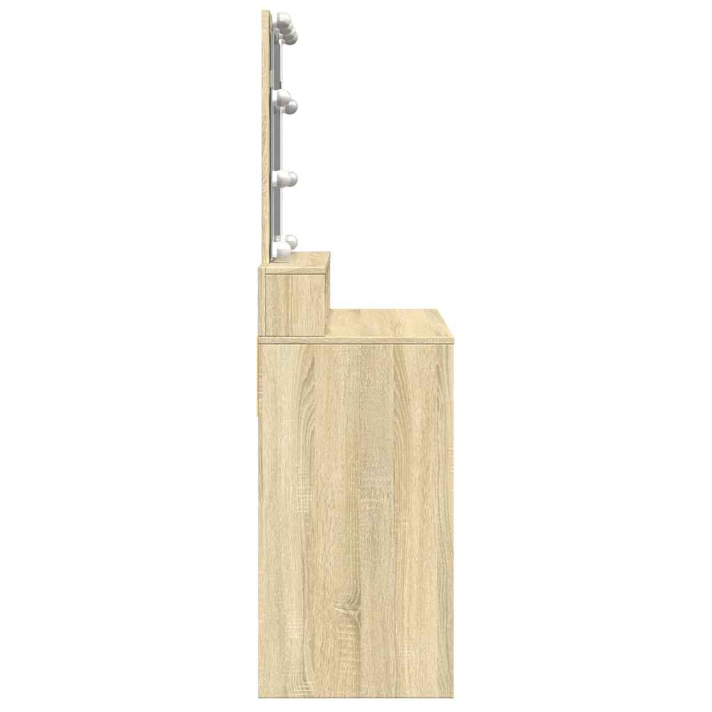 Dressing table with LED, sonoma oak, 80x41x144.5cm