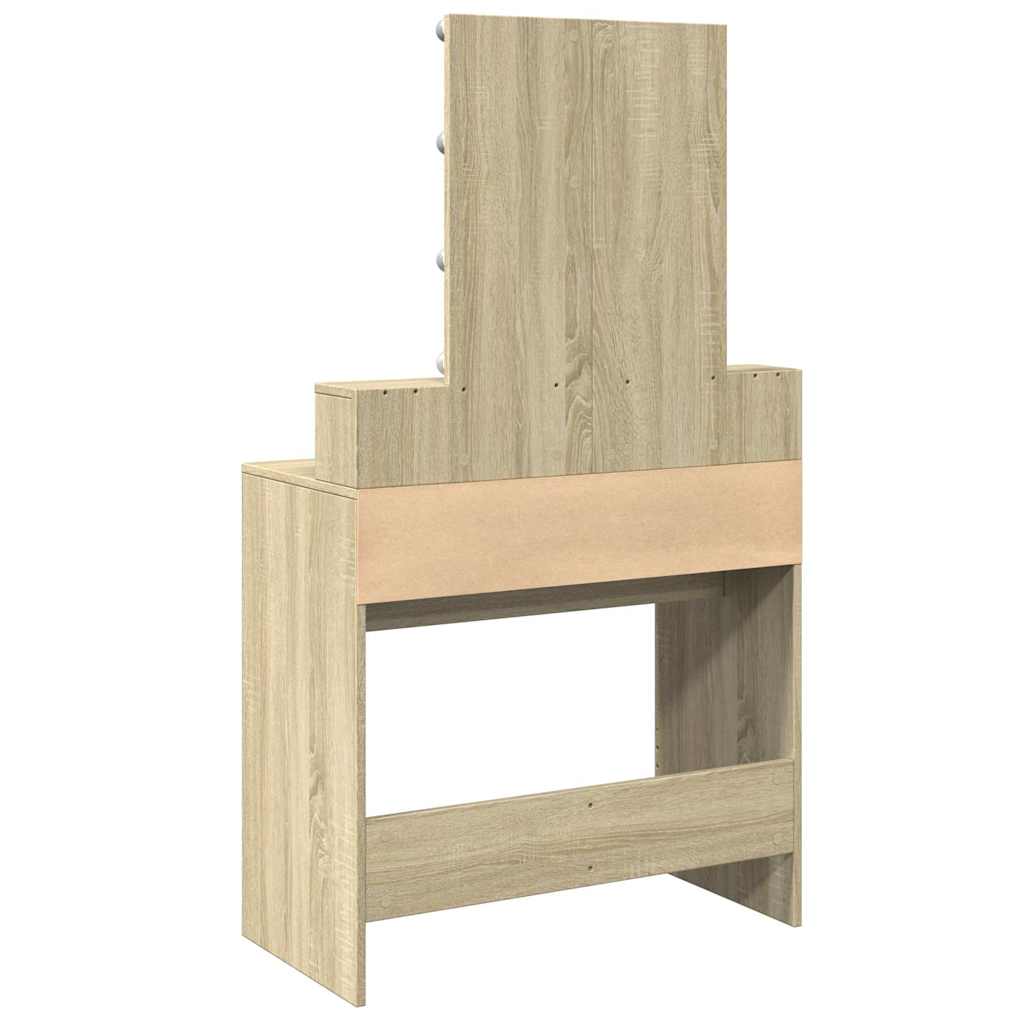 Dressing table with LED, sonoma oak, 80x41x144.5cm