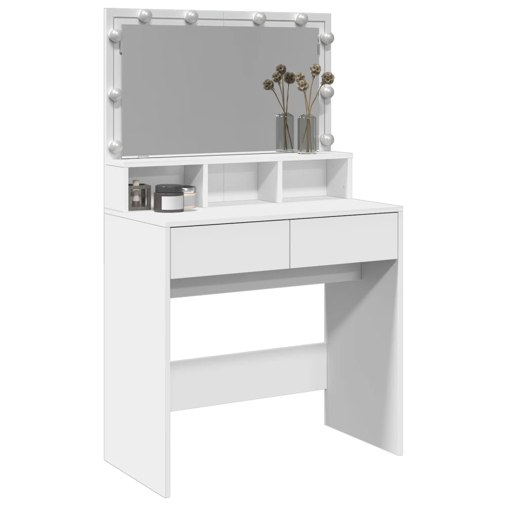 Dressing table with LED, white, 80x41x134.5cm