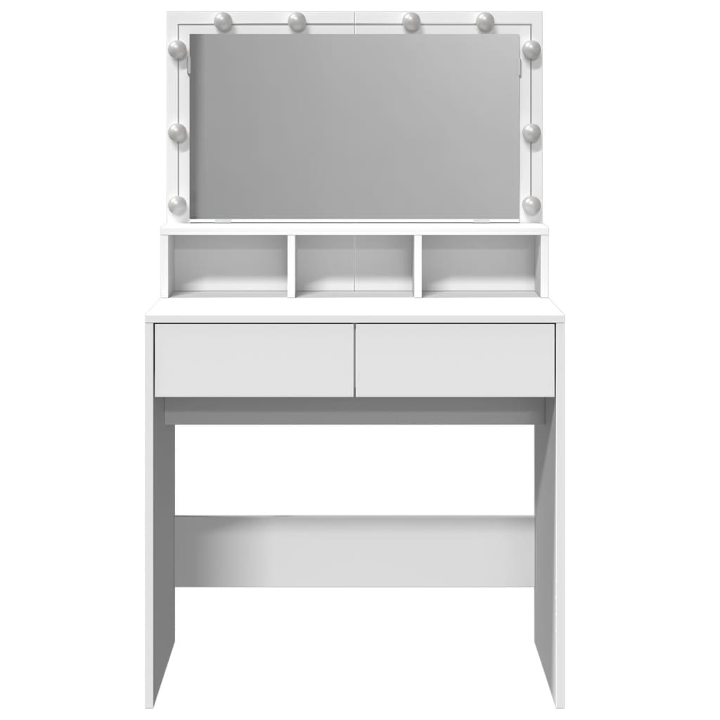 Dressing table with LED, white, 80x41x134.5cm