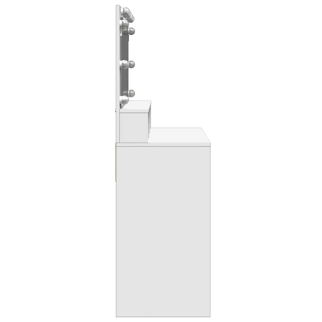 Kosmetinis staliukas su LED, baltos spalvos, 80x41x134,5cm