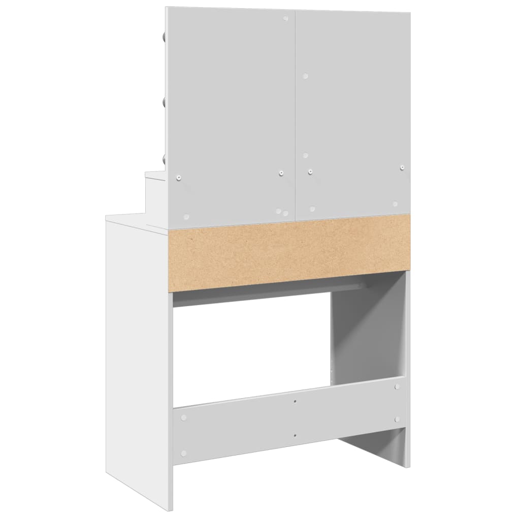 Dressing table with LED, white, 80x41x134.5cm
