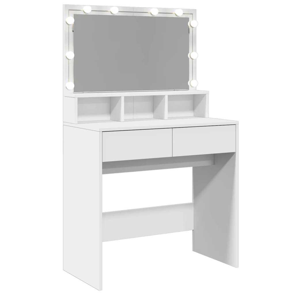Dressing table with LED, white, 80x41x134.5cm