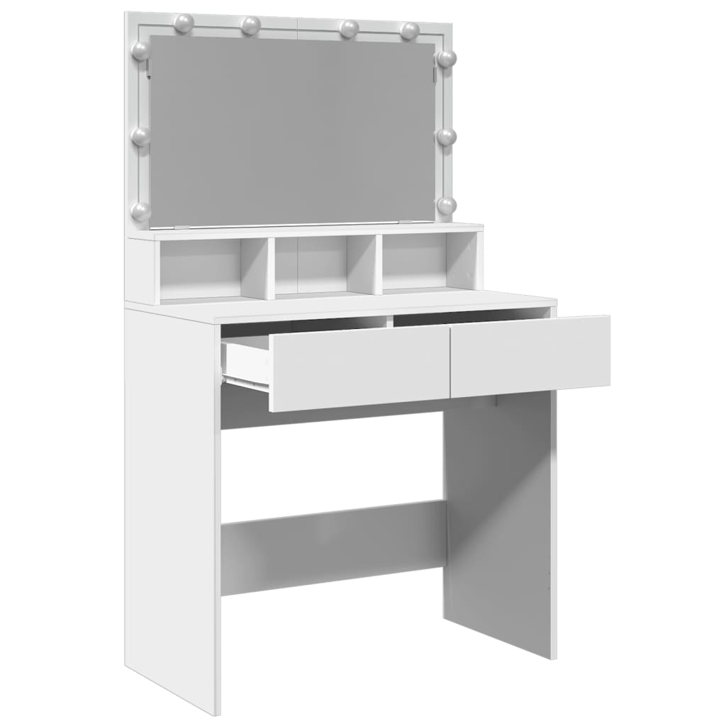 Dressing table with LED, white, 80x41x134.5cm