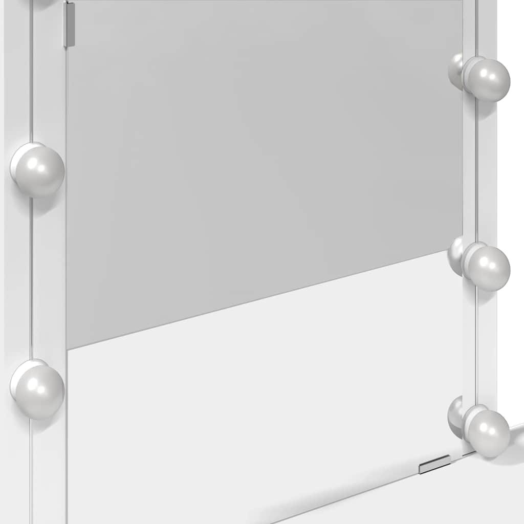 Kosmetinis staliukas su LED, baltos spalvos, 100x40x130cm