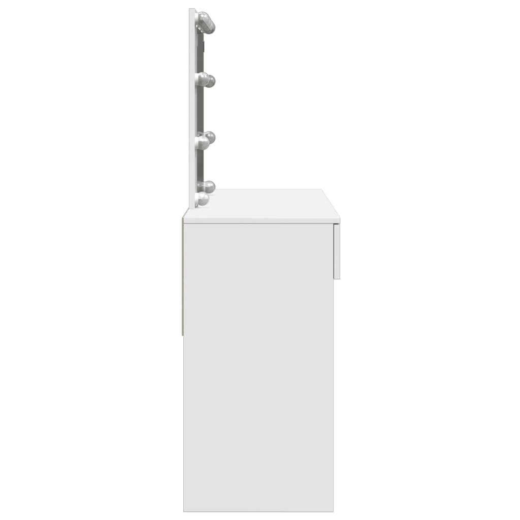 Kosmetinis staliukas su LED, baltos spalvos, 100x40x130cm