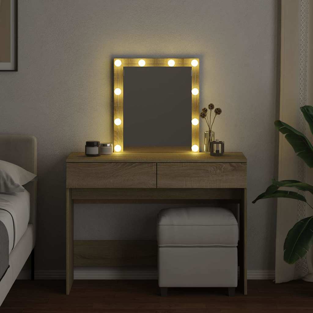 Dressing table with LED, sonoma oak, 100x40x130cm