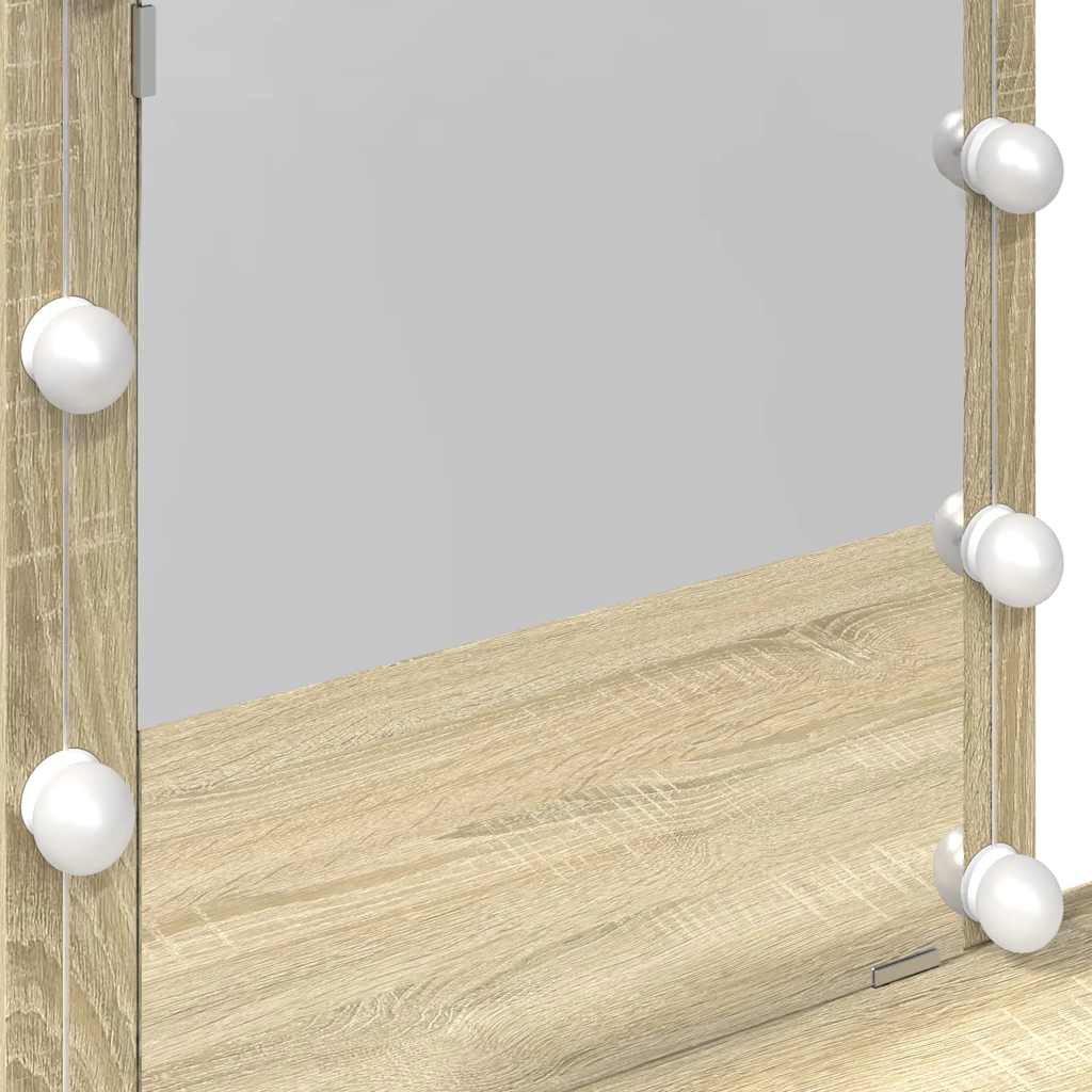 Dressing table with LED, sonoma oak, 100x40x130cm