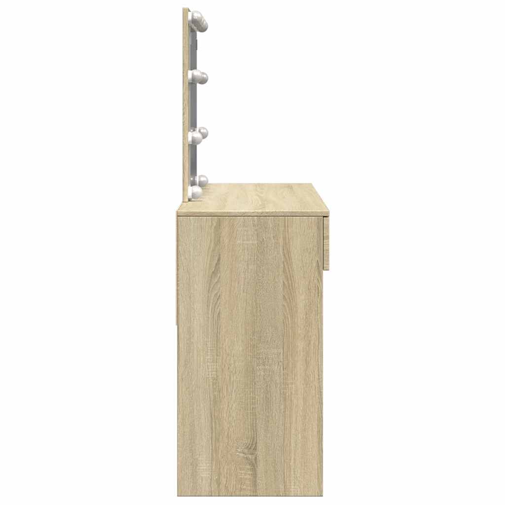 Dressing table with LED, sonoma oak, 100x40x130cm