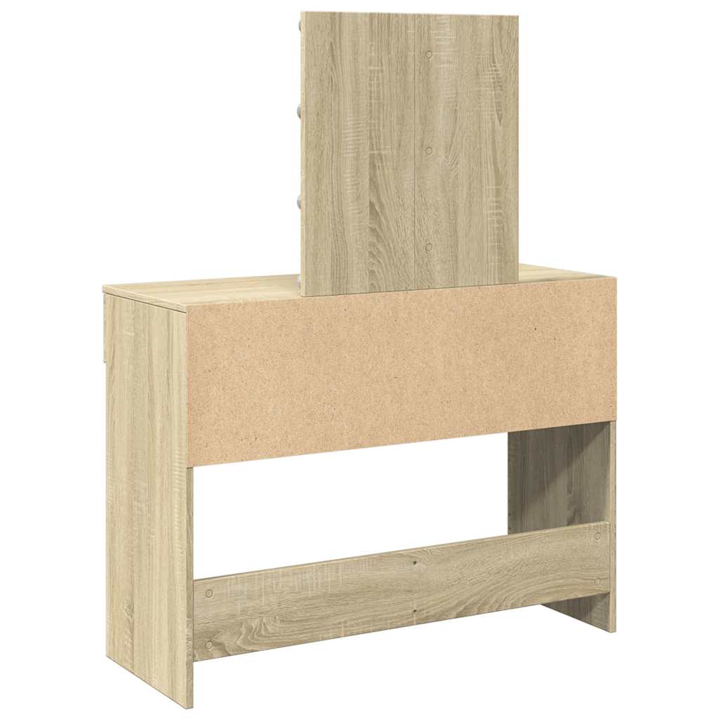 Dressing table with LED, sonoma oak, 100x40x130cm