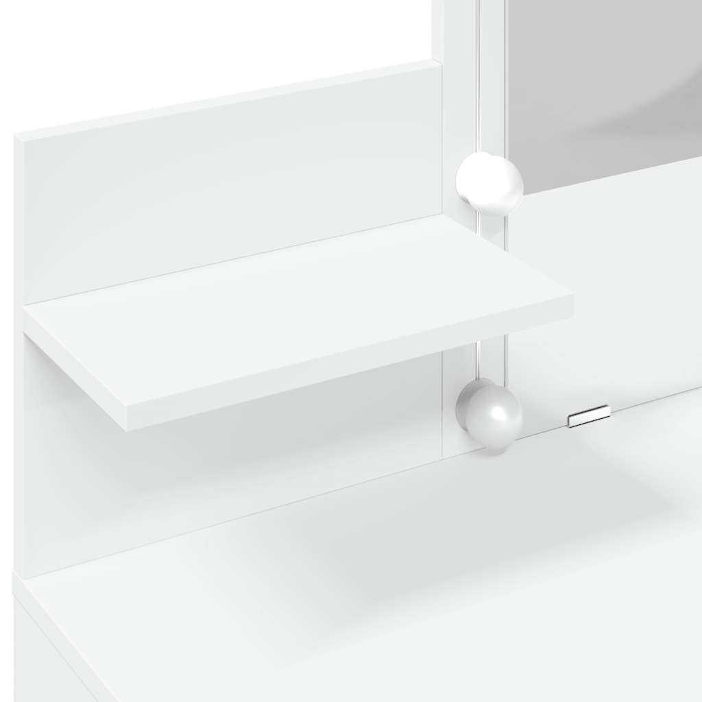 Kosmetinis staliukas su LED, baltos spalvos, 100x40x130cm