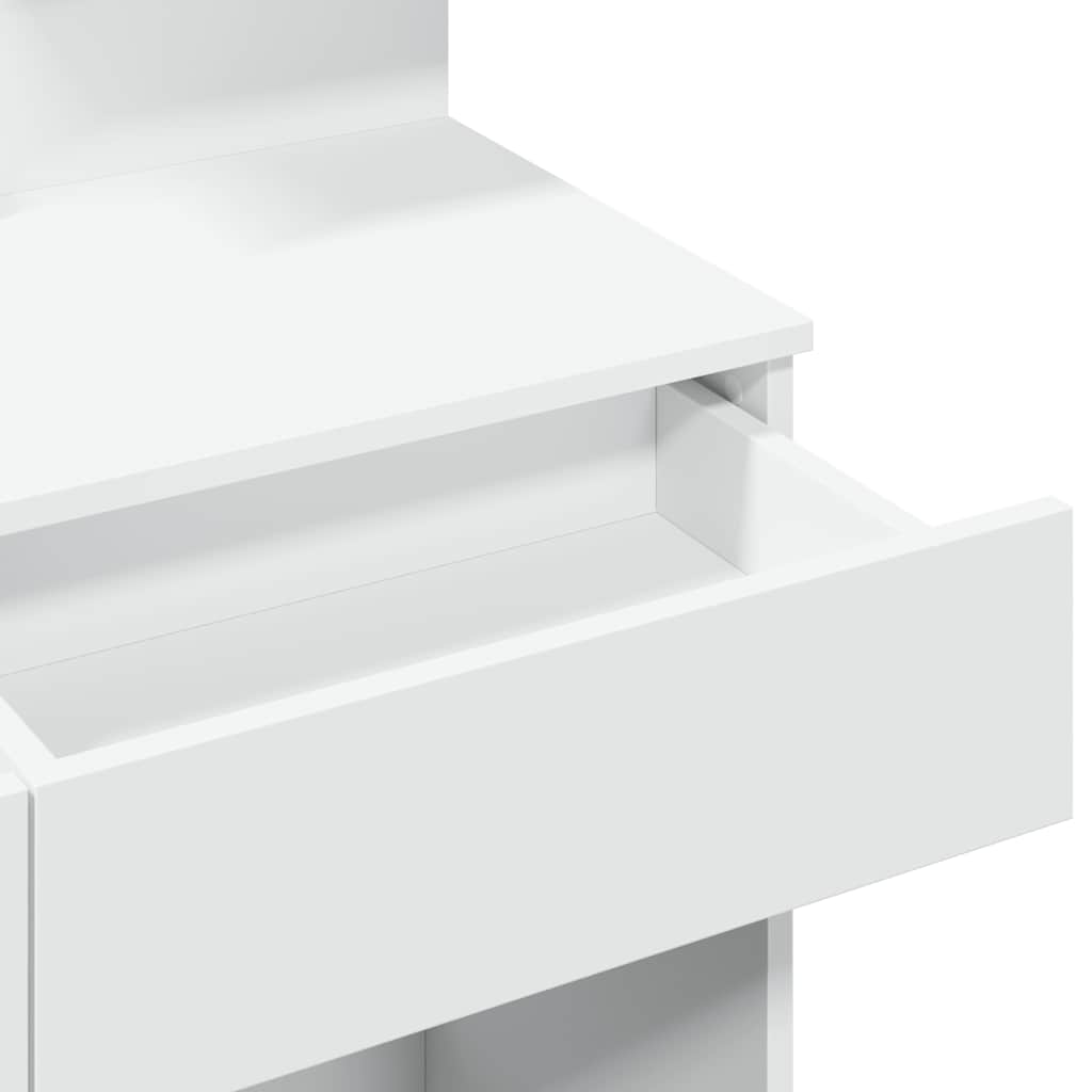 Kosmetinis staliukas su LED, baltos spalvos, 100x40x130cm